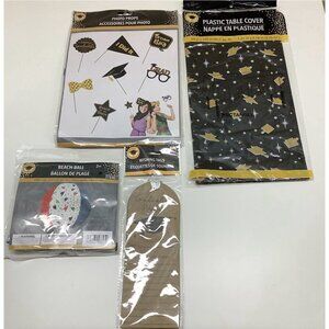 Graduation Photo Props party decor selfies, Tablecloth, Beach Ball, Wishing Tag